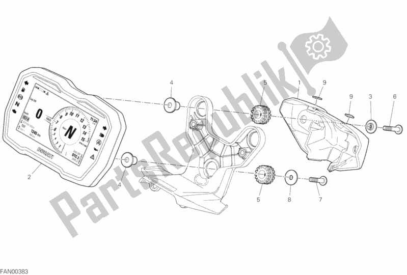 All parts for the Instrument Panel of the Ducati Streetfighter V4 1103 2020